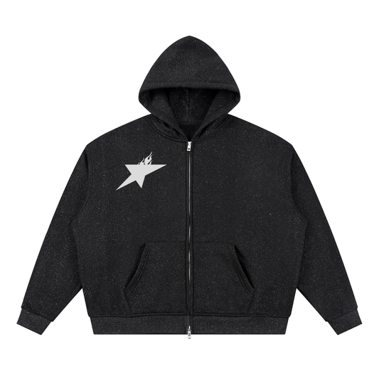 Unisex Sparkles Full Zip Boxy Hoodie