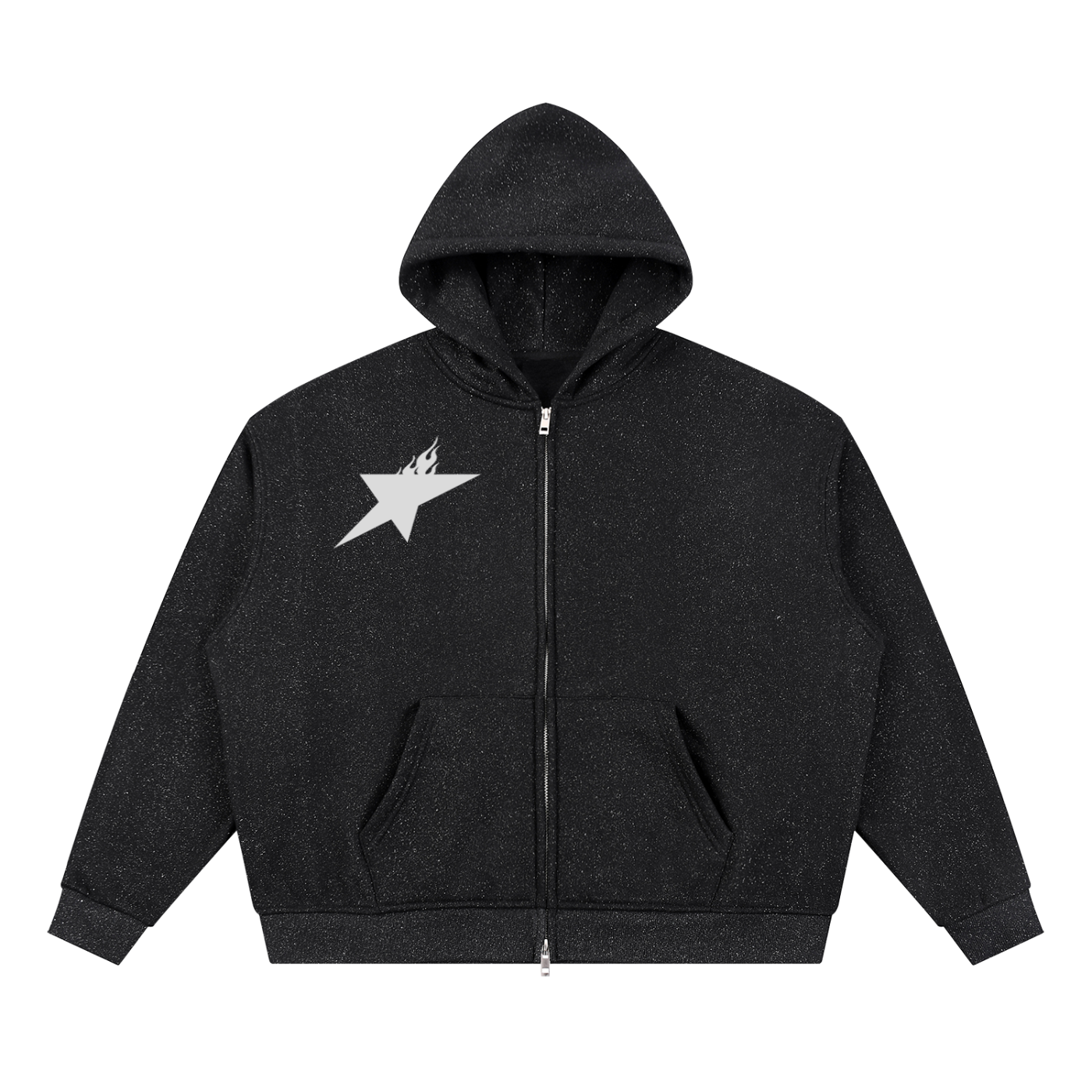 Unisex Sparkles Full Zip Boxy Hoodie