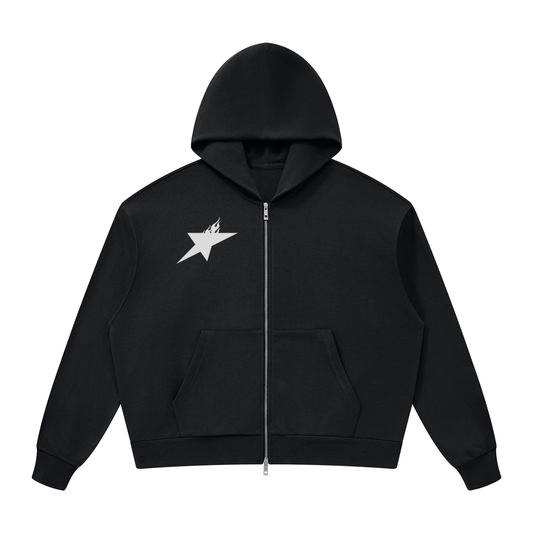 Unisex Drop Shoulder Full Zip Hoodie