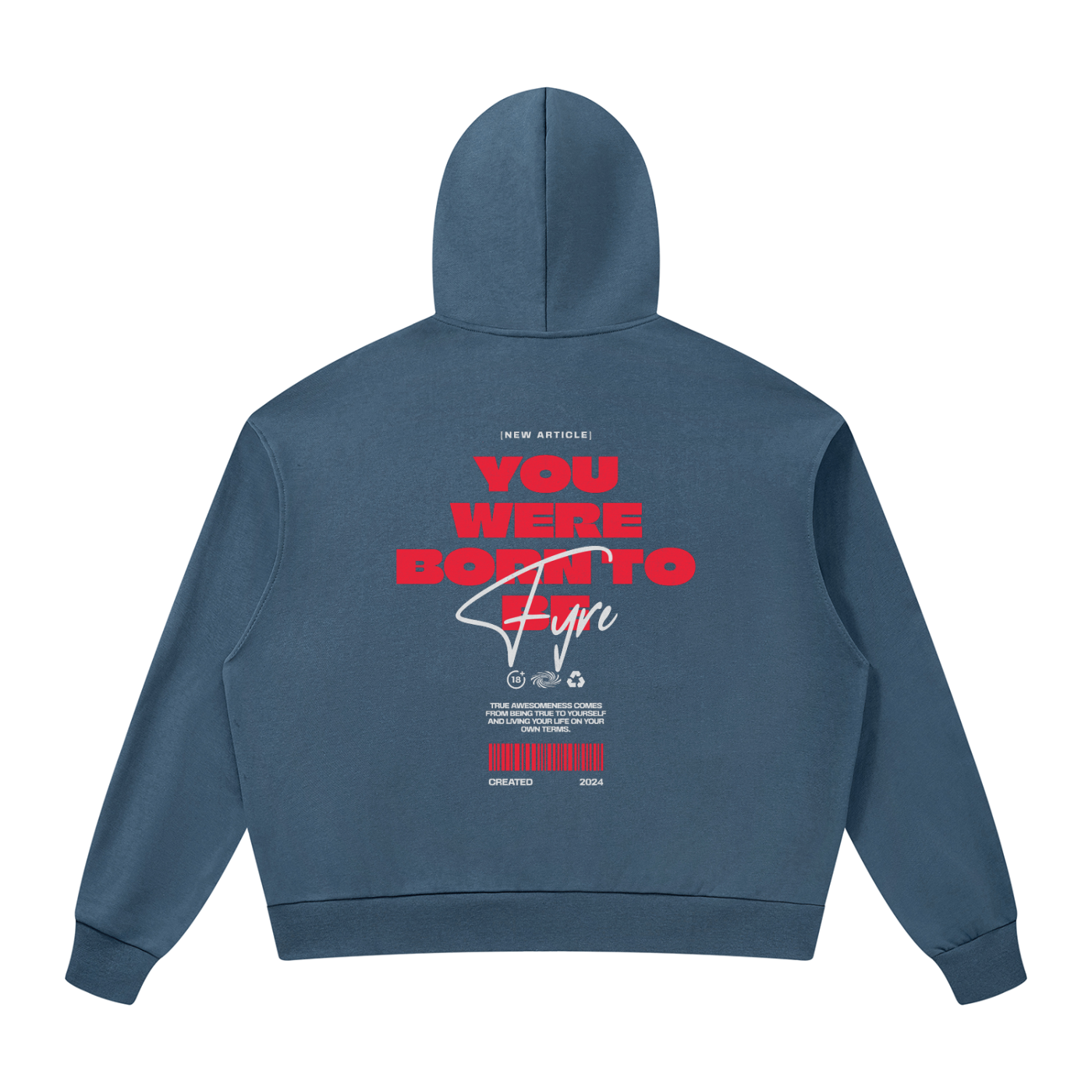 Unisex Drop Shoulder Full Zip Hoodie