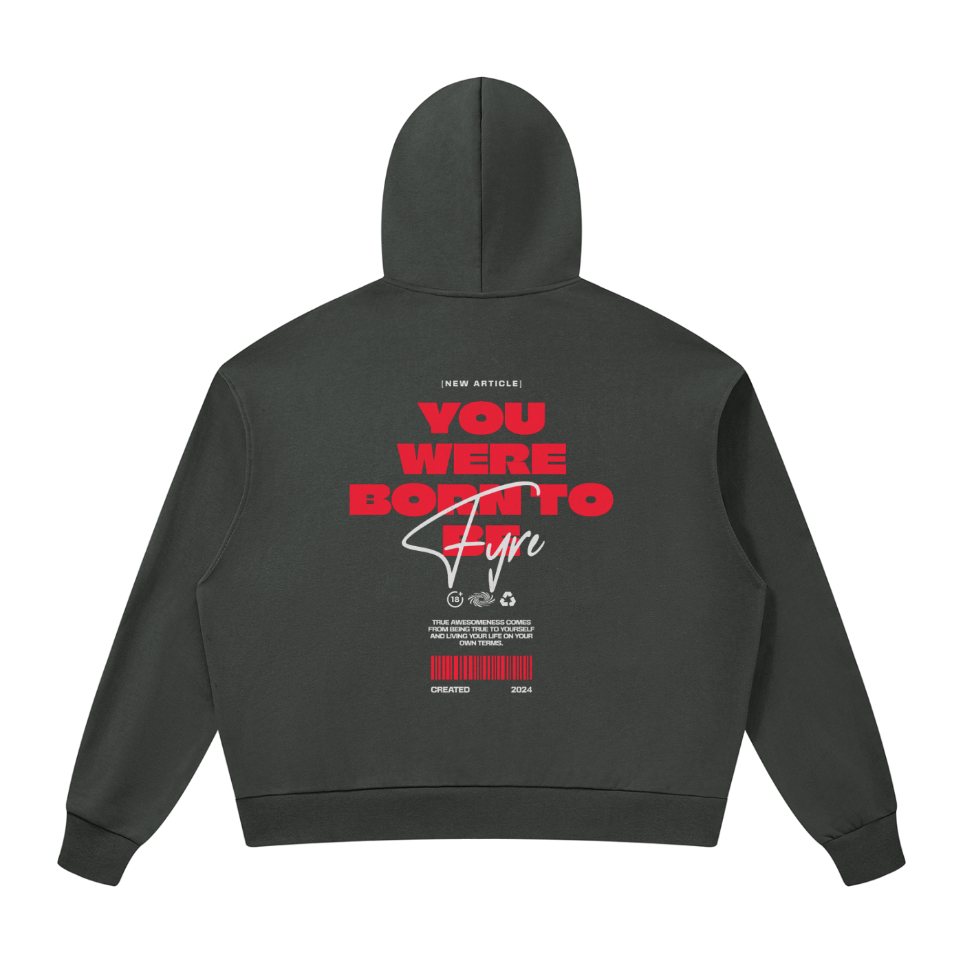 Unisex Drop Shoulder Full Zip Hoodie