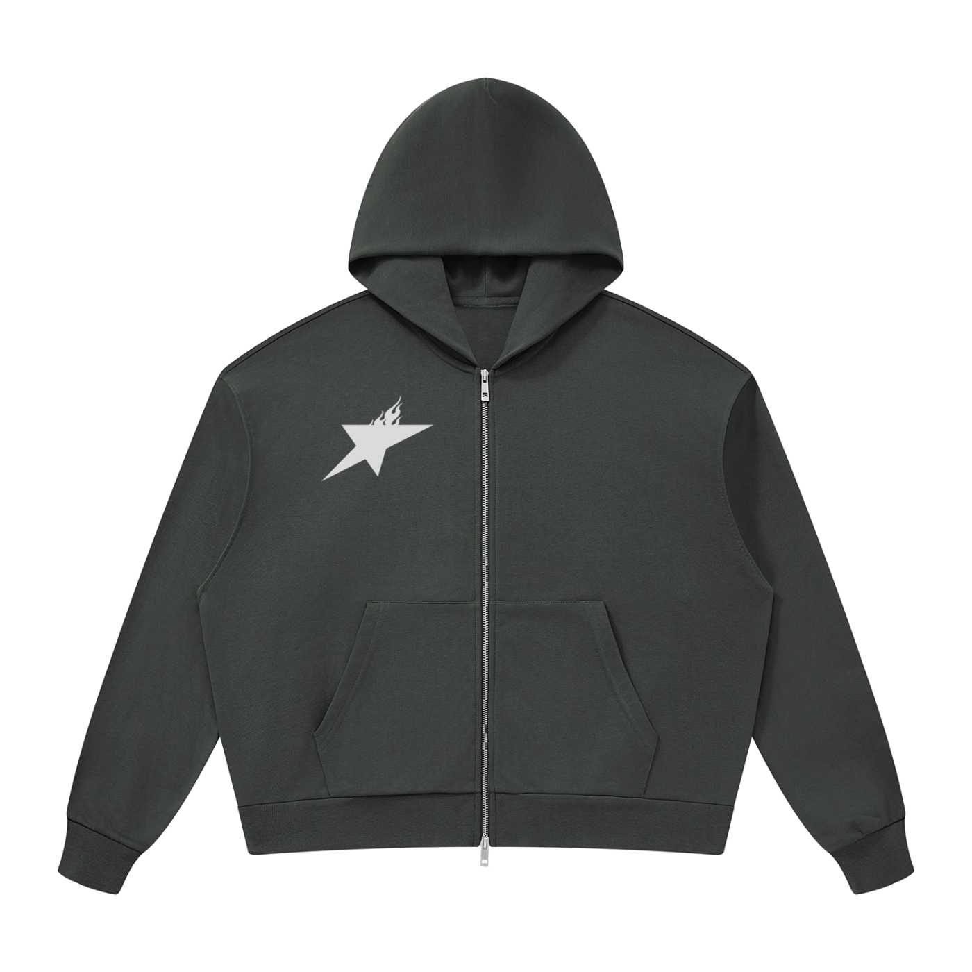 Unisex Drop Shoulder Full Zip Hoodie